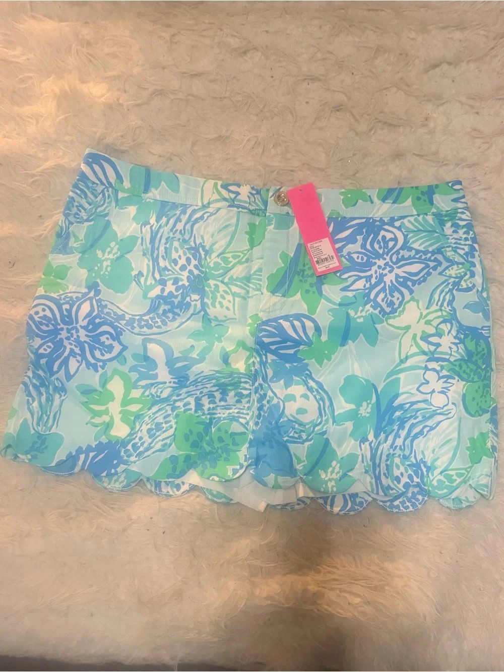 Lilly Pulitzer Aqua, Seafoam & Blue Floral Skort and shirt Set